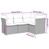 vidaXL Garden Sofa Set Grey PE Rattan 4 Piece Set Modular