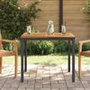 vidaXL Outdoor Table Natural and Black 35.43 x 35.43 x 29.53 in
