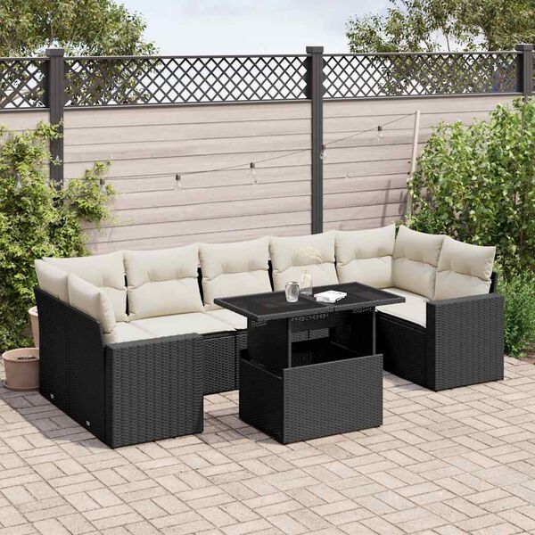 vidaXL Garden Sofa Set Black