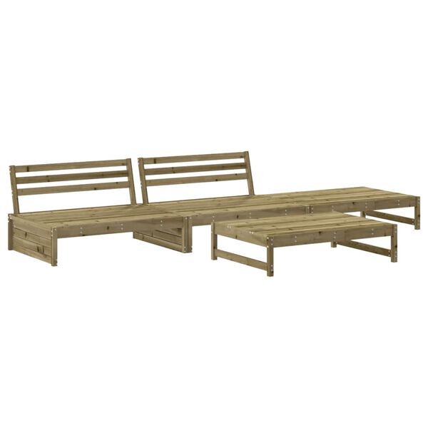 vidaXL Garden Lounge Set Brown Impregnated pine wood 4 Piece Lounge Set