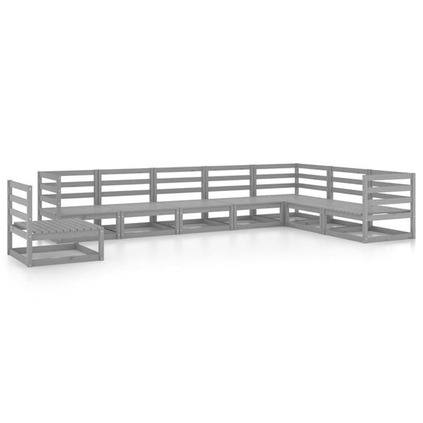 vidaXL Garden Lounge Set Grey Solid Pinewood Medium Modular