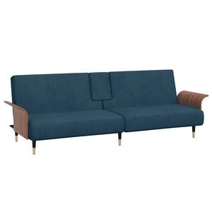 vidaXL Sofa Bed Dark Grey Velvet, plywood, metal Full