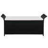 vidaXL Storage Bench with Cushion 54.3" Poly Rattan Black