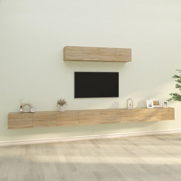 vidaXL TV Cabinet Set Set of 6 Sonoma Oak Engineered Wood Standard