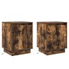 vidaXL Bedside Cabinet with 2 pcs Smoked Oak 39 x 34.5 x 50 cm