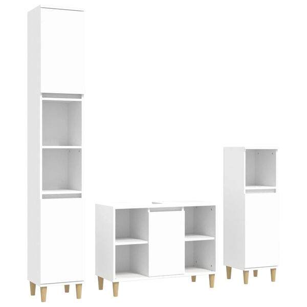 vidaXL Bathroom Furniture Set White Engineered wood Large