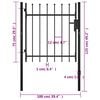 vidaXL Door Fence Gate with Spear Top 39.4"x29.5"