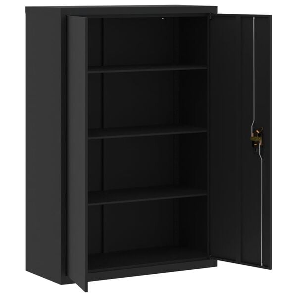 vidaXL File Cabinet Black Powder-coated steel Large
