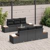 vidaXL Garden Sofa Set with Cushion 7 pcs Black Poly rattan