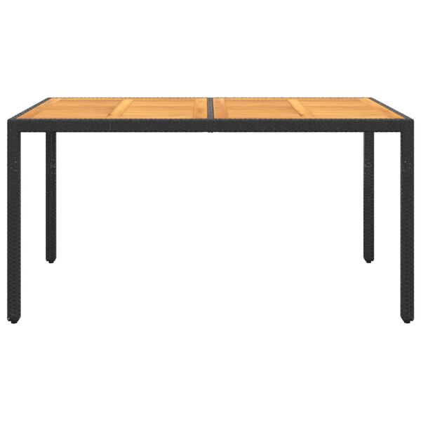 vidaXL Garden Table Set of 3 Black Poly Rattan 59x35x29.5 in Durable