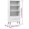 vidaXL Bookcase White Solid pine wood, engineered wood Medium Bookcase