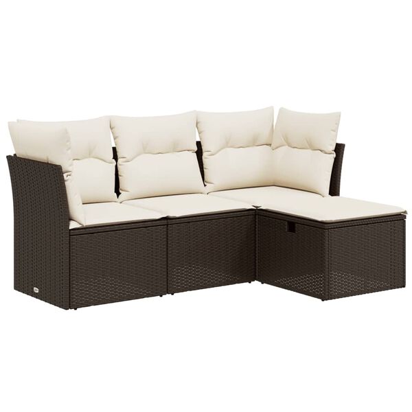 vidaXL Garden Sofa Set Brown