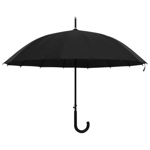vidaXL Umbrella Black 190T PG, Fiberglass, Metal Standard Portable