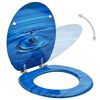 vidaXL WC Toilet Seats with Lid 2 pcs MDF Blue Water Drop Design (2x146906)