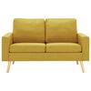 vidaXL Sofa Yellow Fabric (100% polyester), solid pine wood, rubberwood