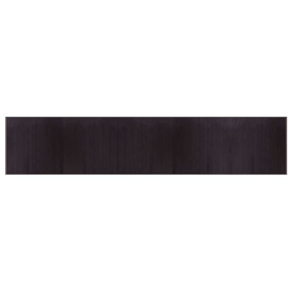 vidaXL Rug Dark Brown Bamboo, Polypropylene 39.4 x 393.7 in Rug