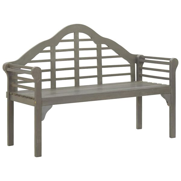 vidaXL Patio Queen Bench with Cushion 53.1 " Solid Acacia Wood Grey