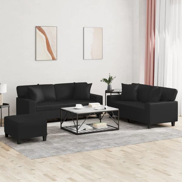 vidaXL Sofa Set Black