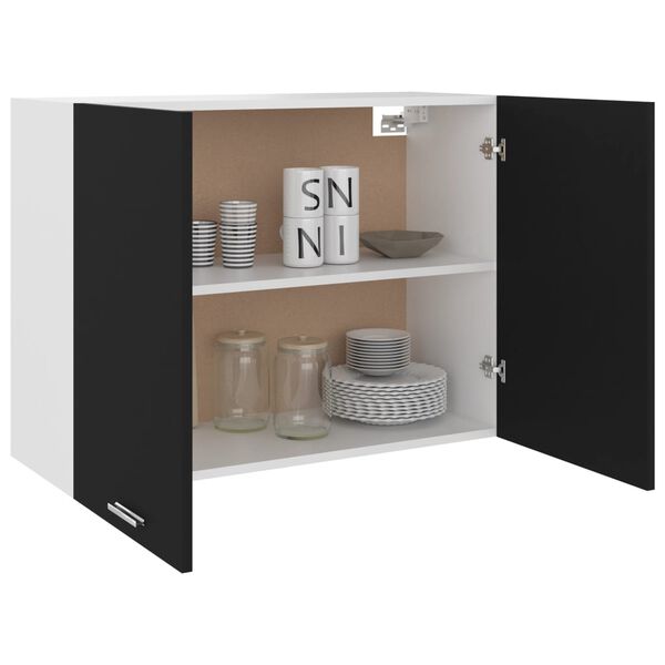 vidaXL Hanging Cabinet Black Engineered wood Medium Hanging Cabinet