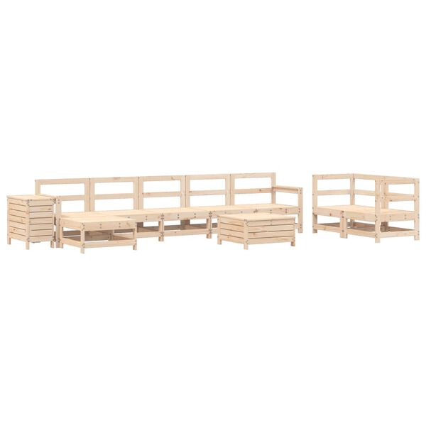vidaXL Garden Sofa Set Pine Solid Pine Wood 10 Piece Modular