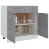 vidaXL Drawer Bottom Cabinet Concrete grey Engineered wood Medium