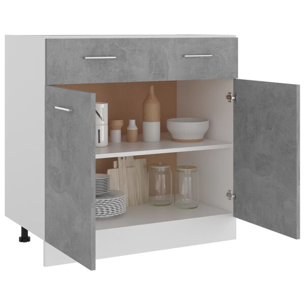 vidaXL Drawer Bottom Cabinet Concrete grey Engineered wood Medium
