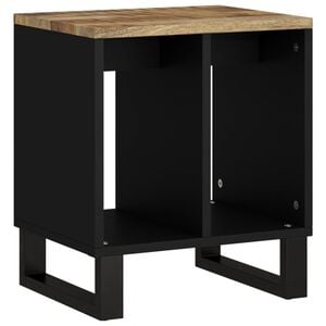 vidaXL Side Table Natural Mango and Black