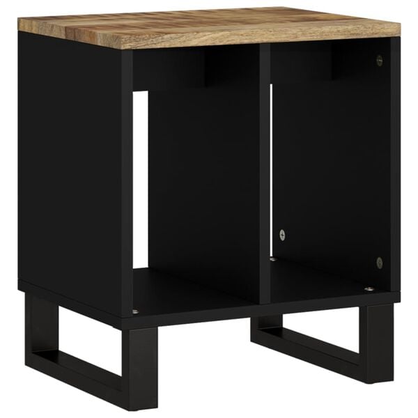 vidaXL Side Table Natural Mango and Black