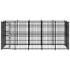 vidaXL Dog Kennel Black Powder-coated steel 99.5 sq ft area size Durable