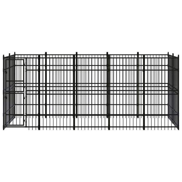 vidaXL Dog Kennel Black Powder-coated steel 99.5 sq ft area size Durable
