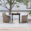 vidaXL Garden Dining Set Brown and black, Cushion: Dark gray