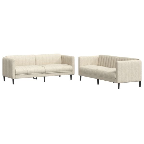 vidaXL Sofa Set Cream