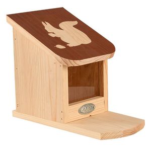 Esschert Design Squirrel Feeder Natural and brown Spruce wood, acrylic glass
