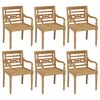 vidaXL Batavia Chairs with Cushions 6 pcs Solid Teak Wood