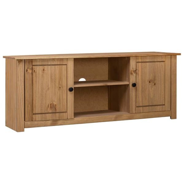vidaXL TV Cabinet Natural Wood Solid Pine Wood Medium TV Cabinet