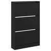 vidaXL Shoe Cabinet Black 31.5"x8.3"x49.4" Engineered Wood