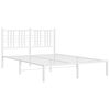 vidaXL Bed Frame White Powder-Coated Steel Double Bed Frame
