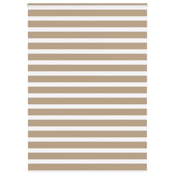 vidaXL Zebra Blind Sand brown Polyester, Aluminum 61 in x 78.7 in