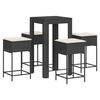 vidaXL Garden Bar Set Black, Cream White