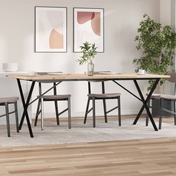 vidaXL Dining Table Natural Wood Solid Pine Wood Large Durable