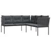 vidaXL Garden Sofa Black, Anthracite Powder-coated steel, Textilene fabric