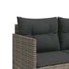 vidaXL Garden Sofa Set Grey PE rattan, powder-coated steel Medium