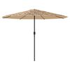 vidaXL Garden Parasol Brown Polyester, Powder-Coated Steel Large