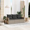 vidaXL Garden Sofa Set Light grey PE rattan, powder-coated steel, fabric