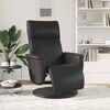vidaXL Recliner Chair with Footrest Black Faux Leather