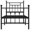 vidaXL Bed Frame Black Powder-Coated Steel Twin Bed Frame Rectangular