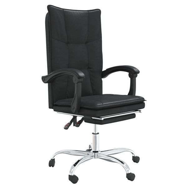 vidaXL Reclining Office Chair Black Faux leather, Metal, Plywood Standard