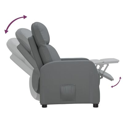 vidaXL Reclining Chair Anthracite Gray Faux Leather