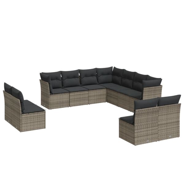 vidaXL Garden Sofa Set Gray, Dark Gray
