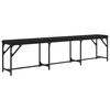 vidaXL Dining Bench Black Steel and Faux Leather Large Durable